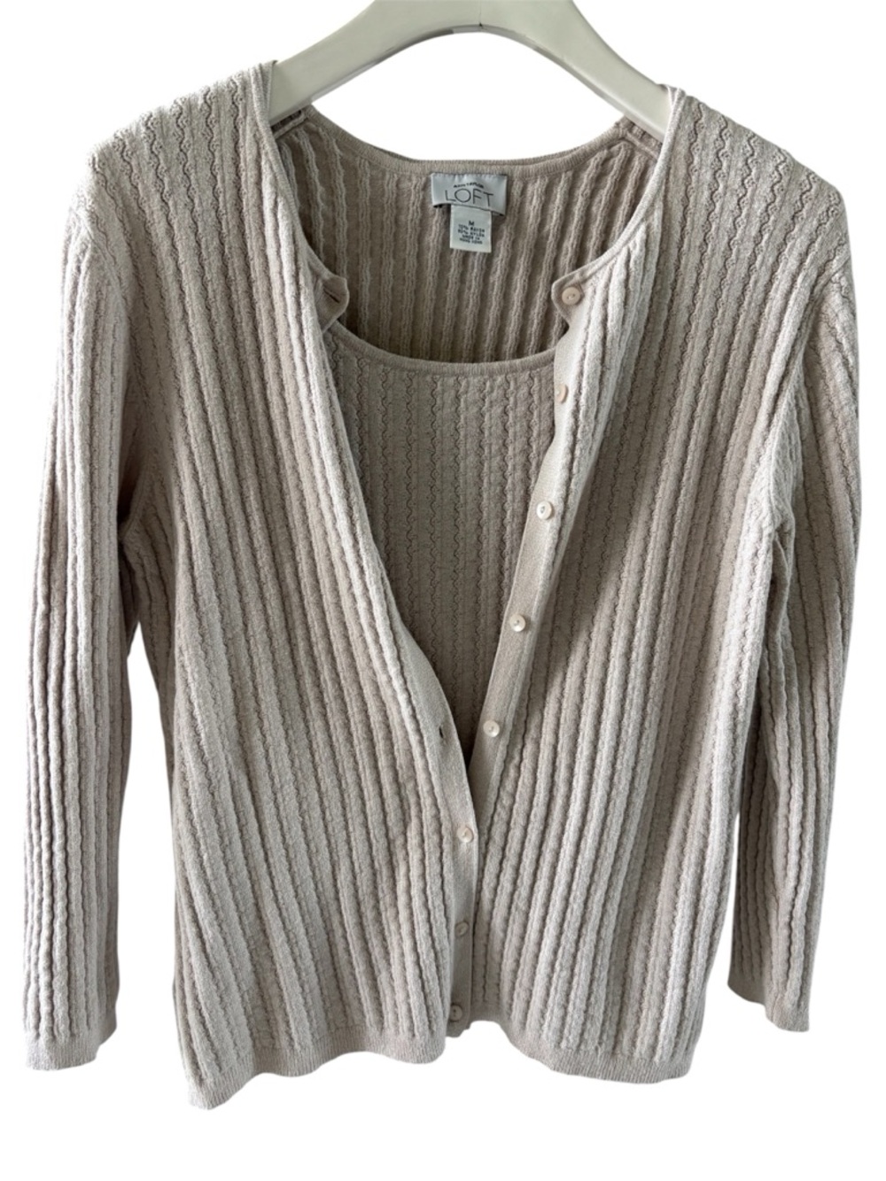 LOFT Cable knit Cardigan Set - Size Medium